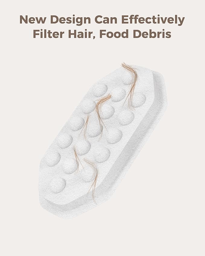 Official 8 Pack Pet Water Fountain Replacement Filters & Pre-Filter Sponges for 108oz/3.2 Stainless Steel Cat Water Fountain