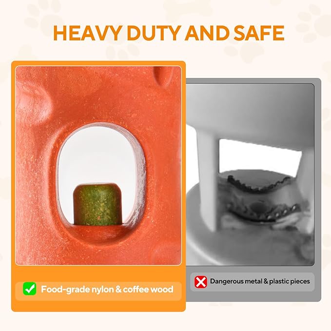 Cute Carrot Bully Stick Holder, Heavy Duty Dog Chew Holder for Medium Large Breeds, Safety Device to Prevent Choking