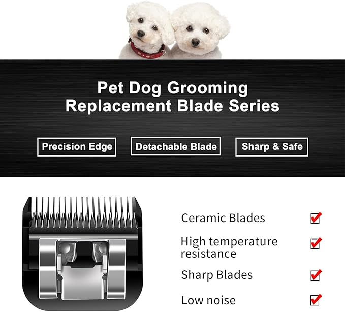 3PACK 40 Blades Dog Grooming Blades Compatible with Ainds/Oster A5/Wahl KM-10 Series Dog Clippers,Detachable Clipper Replacement Blade，Black