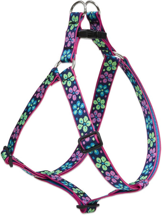LupinePet Originals 1" Flower Power 19-28" Step In Harness for Medium Dogs