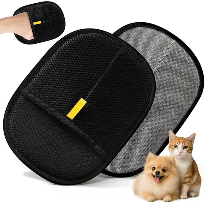 Pet Hair Remover Glove, Electrostatic Pet Hair Removal Gloves, Reusable Cat & Dog Hair Remover for Couch,Carpet,Clothing,Furniture,Animal Fur Removal Tool, Cat Grooming Gloves