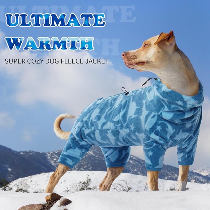 ROZKITCH Pajamas for Dogs Large, Pet Windproof Warm Cold Weather Jacket Vest with Luminous Zipper, Jumpsuit Apparel Outfit Clothes for Small Medium Large Dog Shark 2XL