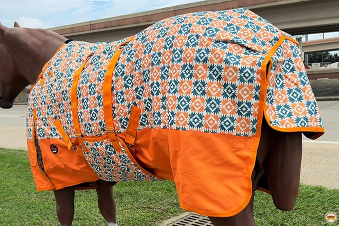 Orange 66 in HILASON 1200D Winter Waterproof Poly Horse Turnout Blanket Belly Wrap