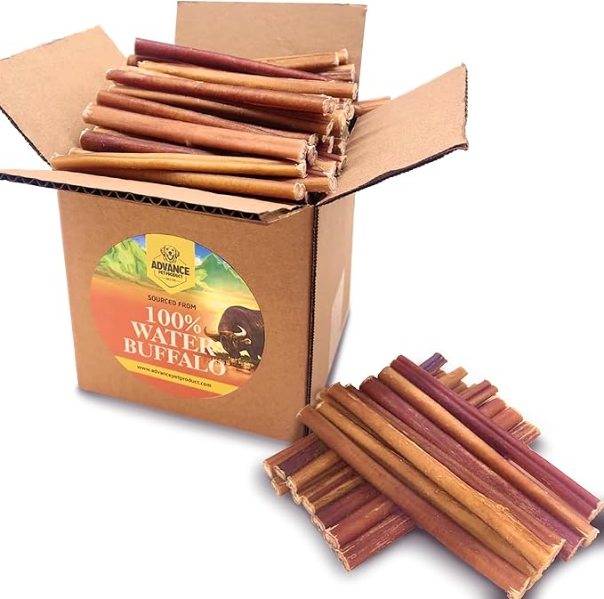 Advance Pet Products Bully Sticks for Dogs, 6 Inch Chews, Natural Long-Lasting Dog Treats, 100 Count Bulk Pack