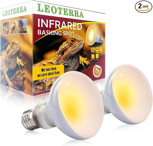 Leoterra 75W Heat Lamp 2PACK Heat Lamp Bulbs for Bearded Dragon, Lizard, Gecko, Frog,Snake,Chicken,Dog E26 Reptile Heat Lamp 75w Ideal for Reptile Terrarium