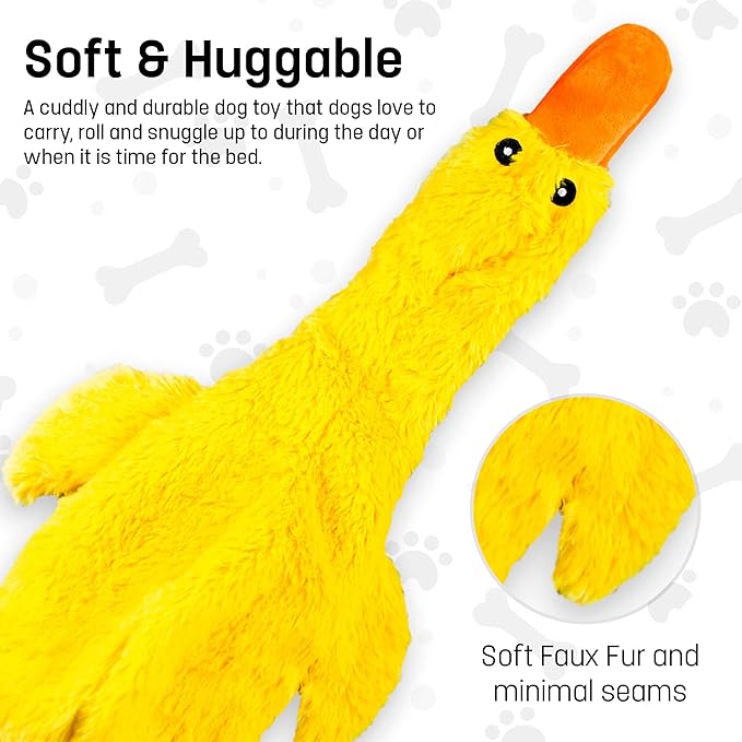 FGA MARKETPLACE Duck-Fox Flat NO Stuffing NO Squeak Plush Dog Toy, Funny Style Will Entertain Your Pet for Hours, Recommended for Small and Medium Dog 21 INCH Long
