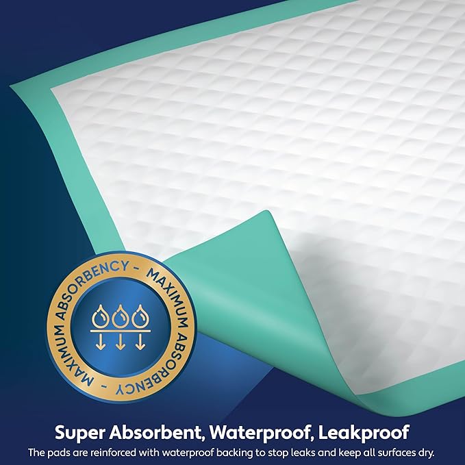 25 Pack Disposable Bed Pads 36 X 36 Inches, Super Absorbent Extra Large Incontinence Underpads, 125 Gram Heavy Duty Ultra Absorbency Medical Chux, Baby Changing Pad, Dog Puppy Pet Training Pee Pad