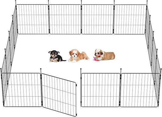 FXW MiniPaws Dog Playpen for Yard & RV Camping, Expandable 24-inch 16 Panels for Puppies and Small Dogs, Portable for Indoor and Outdoor Use