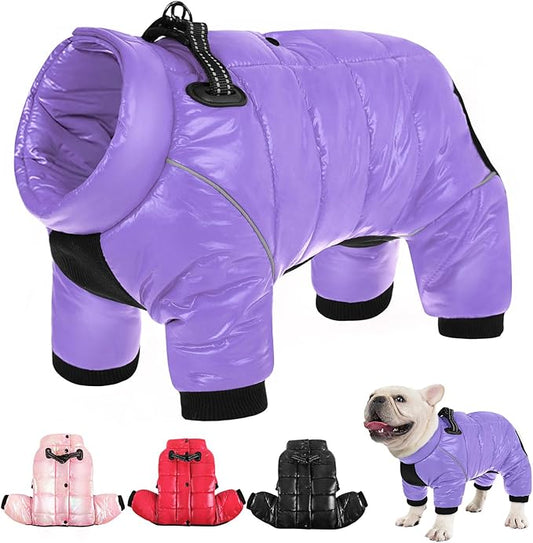 AOFITEE Dog Coat, Waterproof Dog Winter Jacket, Warm Fullbody Small Dogs Snowsuit, Winter Coat for Small Dogs, Zip Up Pet Puffer Jacket Fleece Vest, Outdoor Reflective Pet Snow Jackets, XL