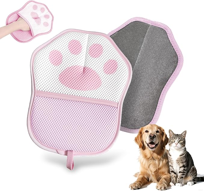 New 2025 Pet Hair Removal Glove - Electrostatic Deshedding for Dogs & Cats, Reusable Grooming Mitt for Furniture, Car, Couch,Size 9.8 x 7.87 x 0.5 in