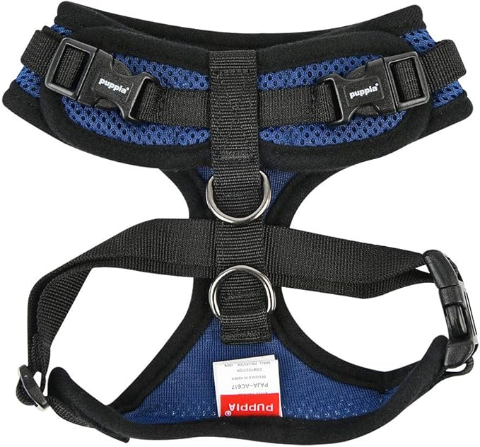 Puppia Authentic RiteFit Harness with Adjustable Neck, Small, Royal Blue