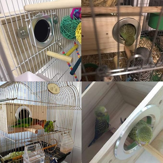 YJJKJ Wood Parakeet Nest Box Pet Bird House Parrot Breeding Mating Box Bird Cage Box for Lovebirds Cockatiel Parrotlets Budgerigar Parakeet (XL)