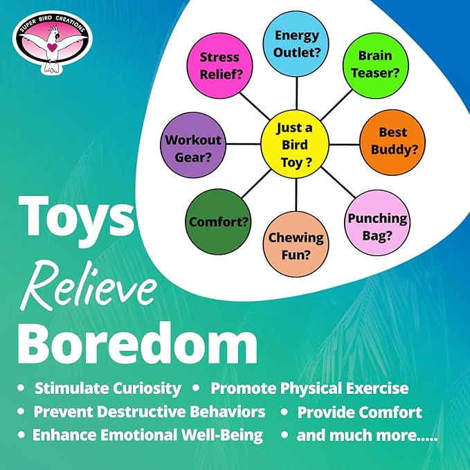 Super Bird Creations SB1181 Haystack Bird Toy - Enrichment Toy for Medium Birds - Ideal for Parrots Ringnecks Medium Conures Quakers Caiques - Satisfies Chewing & Preening, Relieves Boredom, 8.5"x2"