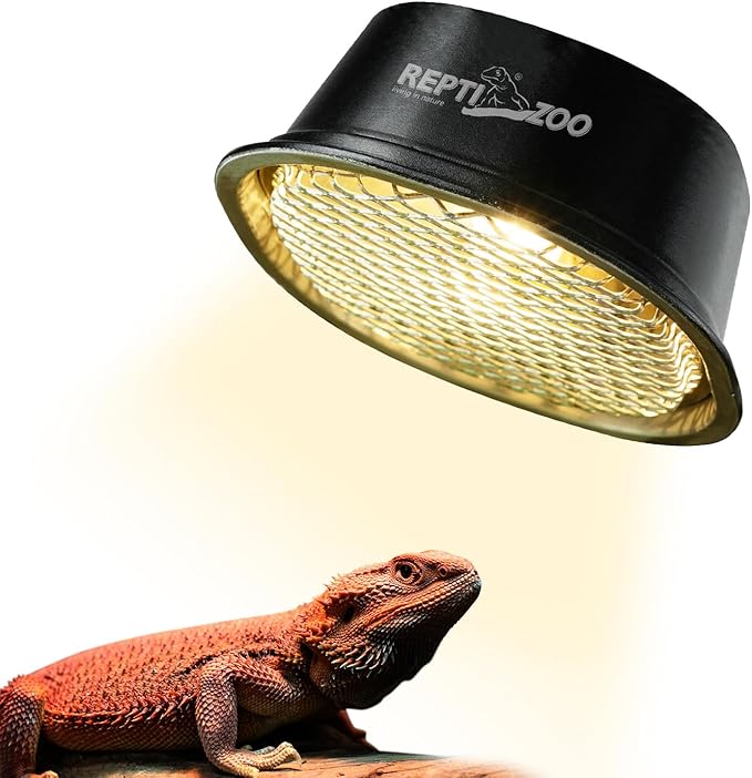 G9 Reptile Heat Lamp Bulb and Light Fixture with Safety Mesh, G9 Mini Heat Bulb 50W Warm White, UVA Reptile Heat Lamp and Basking Lampshade for Bearded Dragon Gecko Turtle Lizard Snake