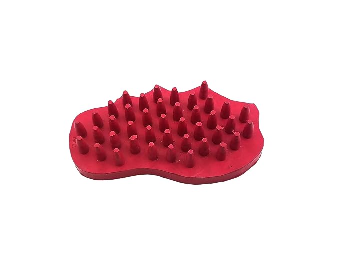 Grewal Equestrian Snuggy Clean Large Teeth Rubber Groomer Curry (Pink)