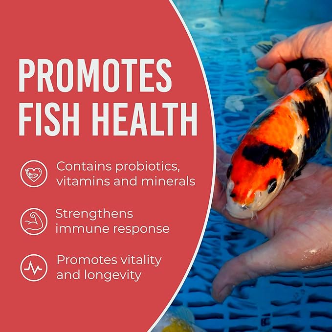 Blue Ridge Koi Fish Food 25lb - Koi Food 3/16” Large and Mini Blend Growth Formula, Goldfish Food, Premium Fish Food for Ponds, Ponds Fish Food, Floating Pond Pellets