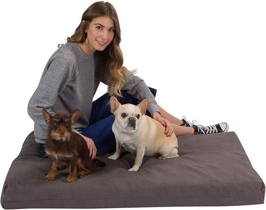 Pet Support Systems Orthopedic Dog Bed - Gel Memory Foam Pet Bed, Luxury Washable Dog Bed for Sleeping and Support (Removable Cover, X-Large Gray Dog Bed)