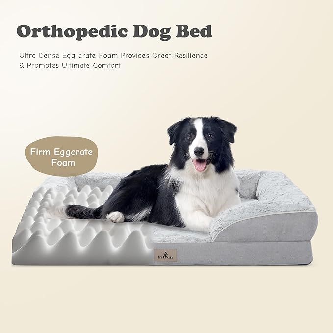 Orthopedic Dog Bed for Extra Large Dogs - XL Washable Dog Sofa Beds Large, Supportive Foam Pet Couch Bed with Removable Washable Cover, Waterproof Lining and Nonskid Bottom