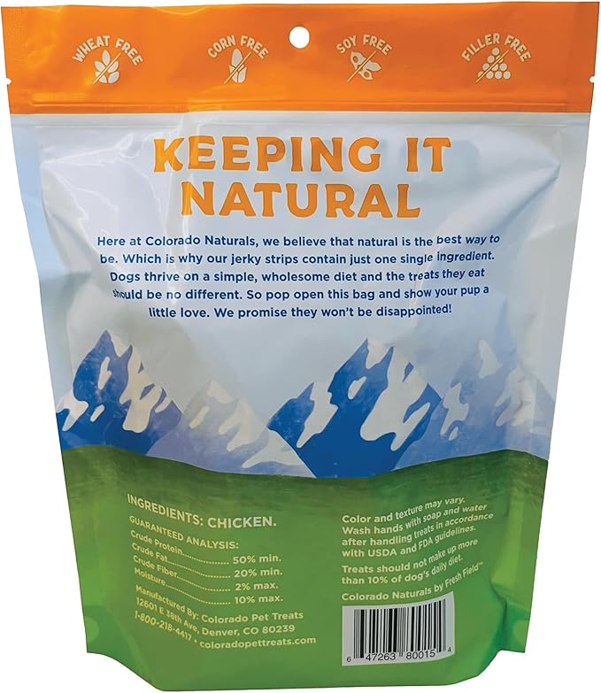 Colorado Naturals Chicken Jerky Strips Dog Treats, 16 oz – All-Natural, Made in USA, No Fillers or Preservatives – Promote Bone and Joint Health