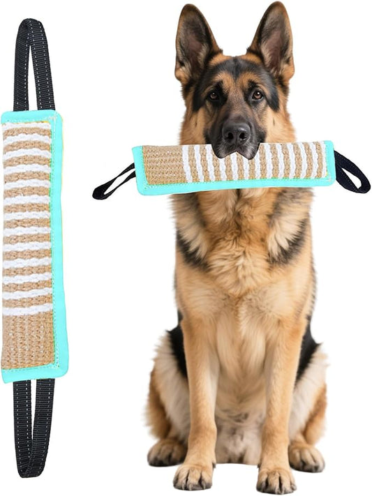 Clysoru Tug Toy for Dogs Squeaky Toy with 2 Strong Handles Lasting Training Equipment Puppy to Large Dog Interactive Toys of War Pull Indestructible Rope Pet Crinkle Teething (ciel)