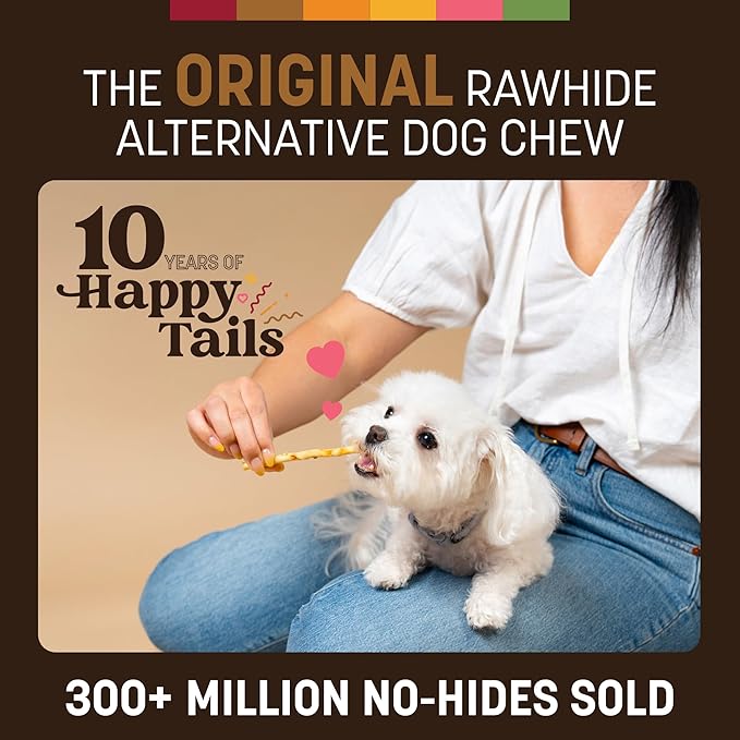 Earth Animal No Hide Stix - Long Lasting Rawhide Free Small Dog Chews Sticks, Venison - 20 Count Value Pack