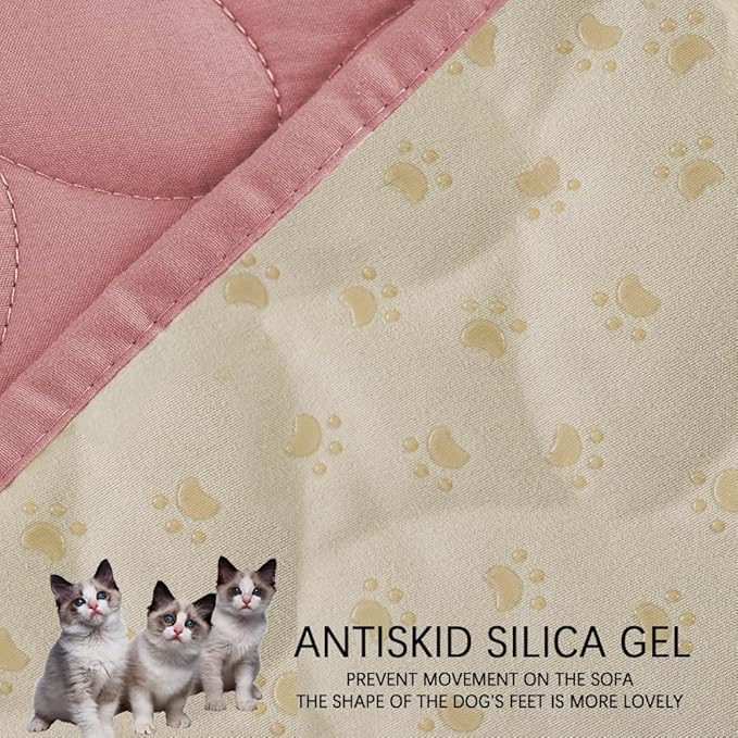Ameritex Waterproof Pet Bed Cover Anti-Slip Dog Bed Blanket for Sofa and Furniture Waterproof New Pattern Design (Pink, 30x80 Inch (Pack of 1))