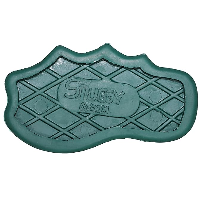 Grewal Equestrian Snuggy Groomer Soft Teeth Rubber Groomer Curry (Green)