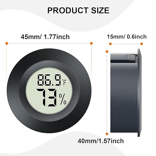 3 Pack Mini Hygrometer Thermometer Digital Humidity Meter Indoor/Outdoor Humidity Monitor Reptile Thermometer for Humidors Garden Cellar Greenhouse ℉/ ℃ (3)
