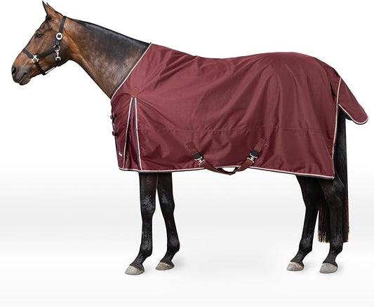 Horze Glasgow Light Weight Waterproof Turnout Horse Sheet (No Fill) - Burgundy - 75 in