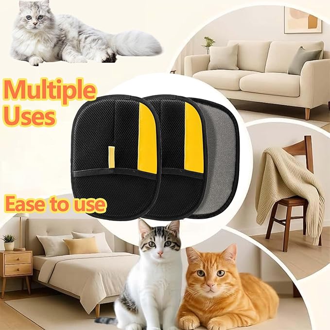 3pcs Electrostatic Pet Hair Removal Gloves: Quick Wiping - Reusable & Washable for Sofa Clothing Pet Beds Effortless Cats & Dogs Hair Remover for Pets
