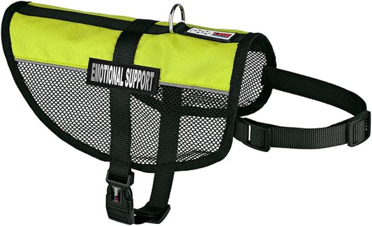 Dogline MaxAire Multi-Purpose Mesh Vest for Dogs and 2 Removable Emotional Support Patches, Large, Green
