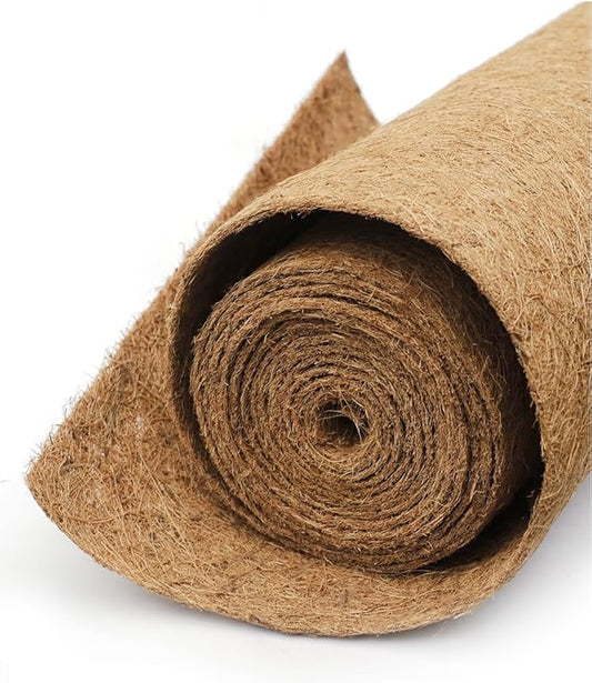 Coco Liner Roll, Extra Large 24x160 inch Natural Coconut Liners for Planter Flower Basket, Natural Coconut Fiber mat, Garden Decoration, Animal pet pad, Reptile Carpet