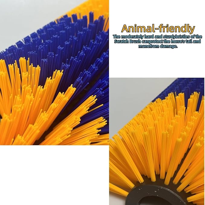 2PCS Livestock Scratching Brush,Goat Scratcher Brush Post with Cleaning Tool, Grooming and Massage Brushes for Horse Sheep Cow scratchers, Animals Back Scratching Itch