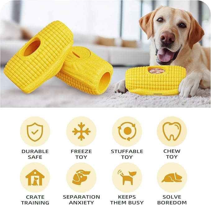 Stuffed Frozen Dog Treat Toy, Interactive Dog Puzzle Toy, Indestructible Dog Toy for Aggressive chewers, Keeps Them Busy - Provides Mental Enrichment - Easy to Clean