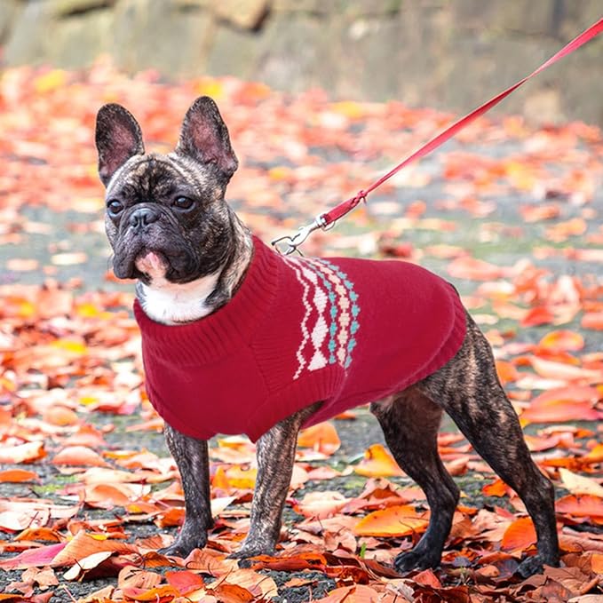 Kuoser Dog Sweater, Dog Sweaters for Large Size Dogs, Boy Girl Dogs Christmas Sweater, Pet Sweatshirt Outfits for Male Female, Warm Big Doggie Pullover Knitwear Clothes for Fall Winter, Red XL