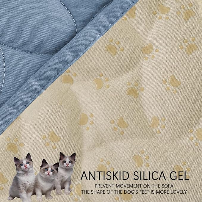 Ameritex Waterproof Pet Bed Cover Anti-Slip Dog Bed Blanket for Sofa and Furniture Waterproof New Pattern Design (Lightblue, 30x53 Inch (Pack of 1))