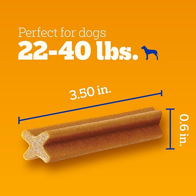 Pedigree Dentastix Small & Medium Breed Dog Treats, Original with Real Chicken, 13.93 oz. Bag (25 Treats)