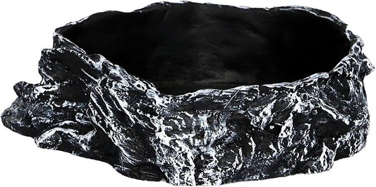 Reptile Rock Corner Water/Food Dish – Amphibians Rock Corner Food/Water Bowl, Made from Premium Non-Toxic Resin – Small Size – Large Size