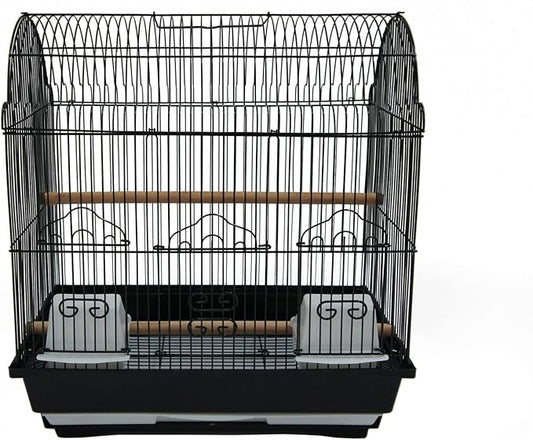 YML A1784 Bar Spacing Barn Top Bird Cage, Black