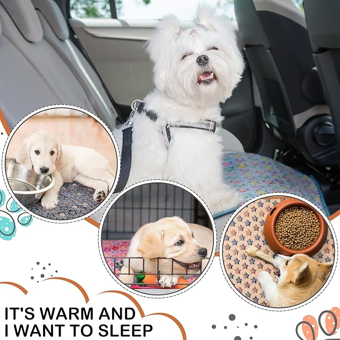 Reginary 4 Pcs Waterproof Guinea Pig Blankets Washable Small Animal Fleece Bedding Absorbent Guinea Pig Cage Liners Reusable Pet Pee Pad Sleep Mat for Hamster Ferret(Star Pattern,12 x 12 Inch)