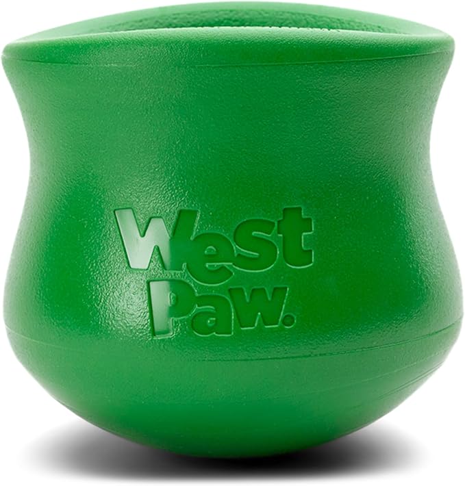 WEST PAW Toppl Durable Dog Treat Puzzle Toy for Medium to Large Dogs- Engaging Interactive Chew Toy for Mental Stimulation, Slow Feeding- 3/4 Cup Capacity - Clover Green, Large