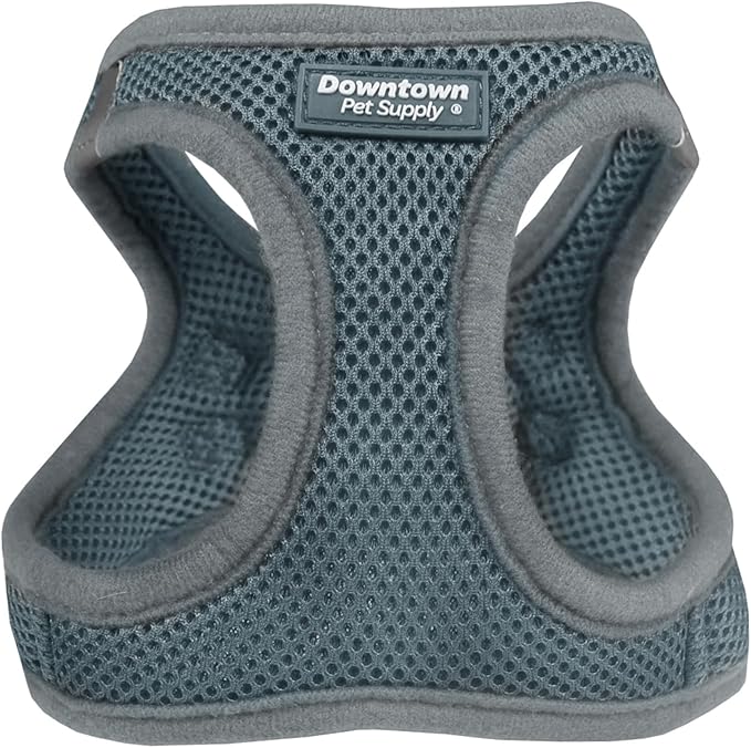 Downtown Pet Supply Step in Dog Harness for Small Dogs No Pull, Small, Titanium - Adjustable Harness with Padded Mesh Fabric and Reflective Trim - Buckle Strap Harness for Dogs