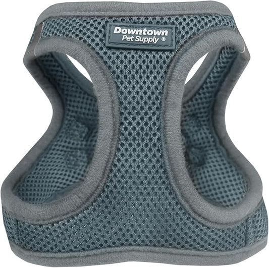 Downtown Pet Supply Step in Dog Harness for Small Dogs No Pull, Small, Titanium - Adjustable Harness with Padded Mesh Fabric and Reflective Trim - Buckle Strap Harness for Dogs