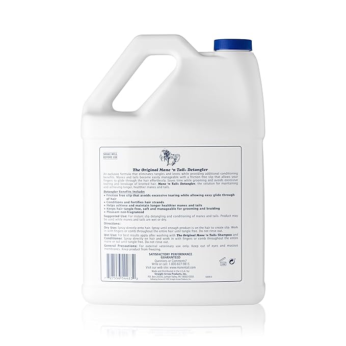 Mane 'n Tail Detangler ElIMINATES TANGLES & KNOTS Refill Gallon