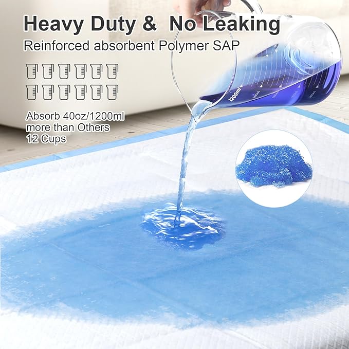 Upgraded XXXXL 31 X47 40 Counts Thicken Super Absorbent & Leak-Proof 6 Layers Puppy Pads , Disposable Potty Pads Dog Pee Pads Extra Large for Puppy, Surgery, Older, Cats, Rabbits