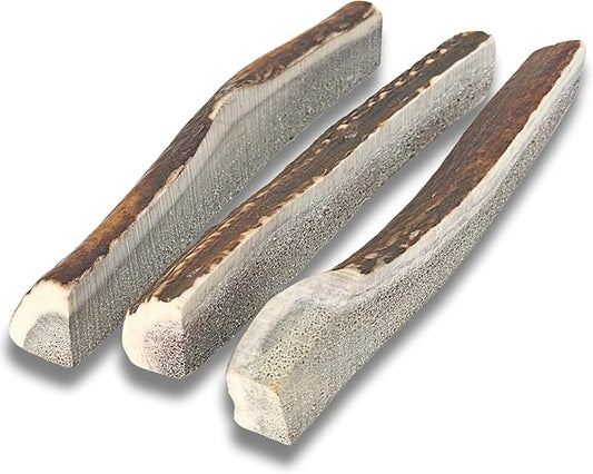 WhiteTail Naturals - Premium Split Elk Antlers for Dogs - (3 Pack Small to Medium) - All Natural, Dog Chew Bones - Naturally Shed, Cruelty-Free, Antler Chews