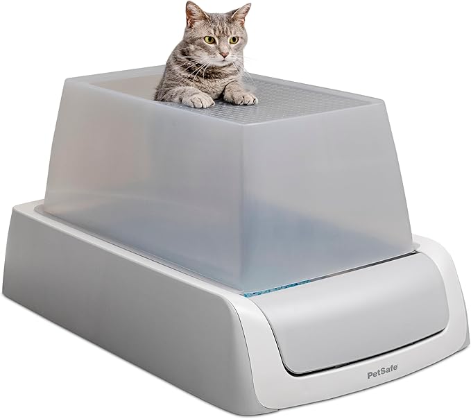 PetSafe Legacy ScoopFree Crystal Pro Self-Cleaning Automatic Litter Box - Top-Entry Motion-Sensing Cat Box with Integrated Health Counter - Includes 1 Disposable Crystal Litter Tray