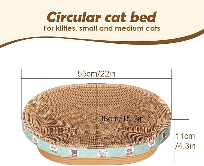 Pet Scratching Board Cat Scratch Pad for Indoor Sleeping (21.6" L x 14.9" W x 4.3" H)