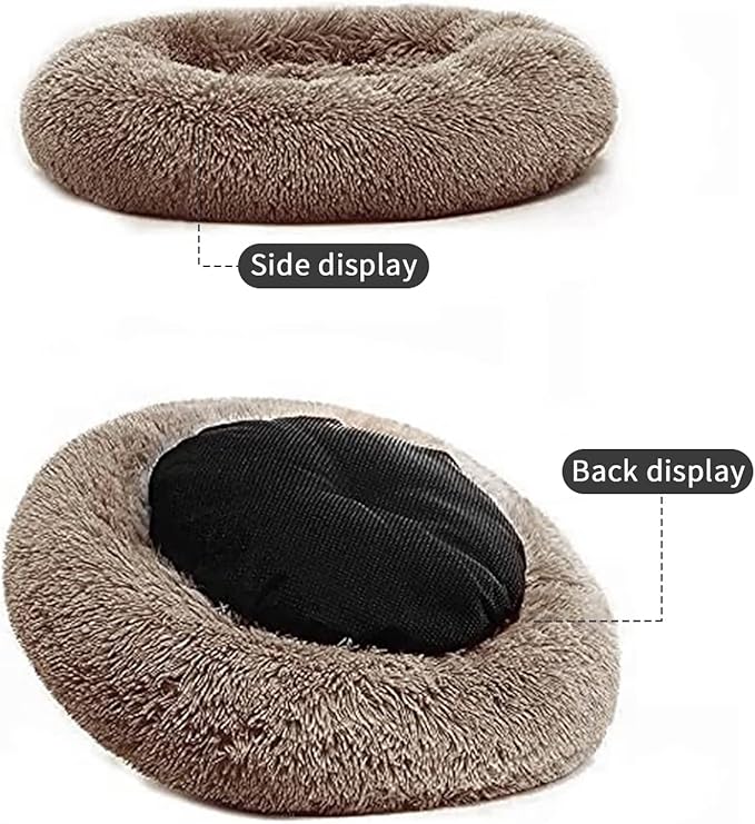 Nisrada Dog Bed for Medium Large Dogs, 36 inch Calming Dogs Bed, Washable-Round Cozy Soft Pet Bed for Puppy and Kitten with Slip-Resistant Bottom