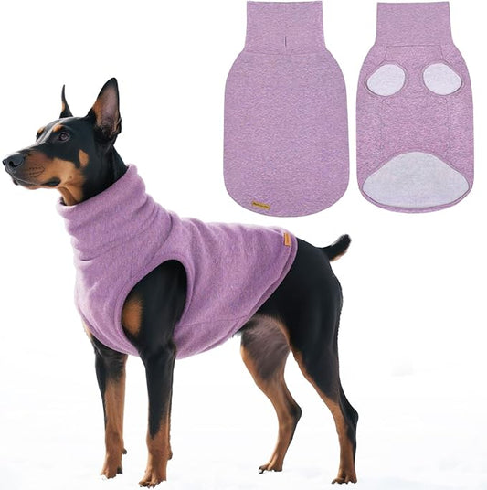 Mosucoirl Dog Sweaters Pet Pullover,Turtleneck Doggy Sweatshirt for Extra Large Dogs Thick Warm Dog Clothes Fleece Soft Winter Puppy Hoodies Outfit for Small Medium Large Dogs XS-4XL (Purple, 3XL)